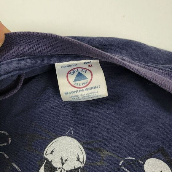 Vintage Y2K Affliction Style Skulls Distressed Grunge Goth Punk Rock Tshirt - Picture 3 of 9